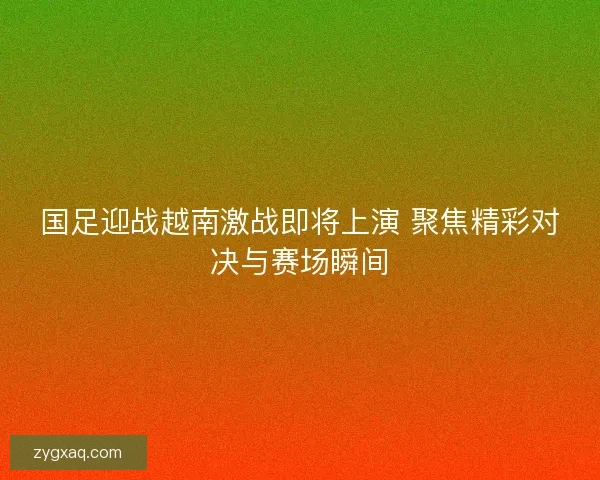 国足迎战越南激战即将上演 聚焦精彩对决与赛场瞬间
