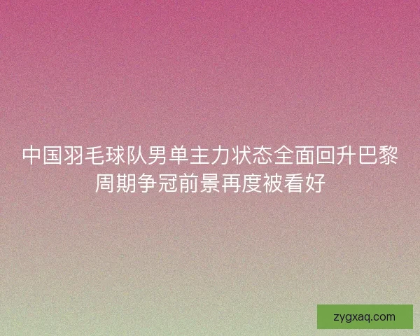 中国羽毛球队男单主力状态全面回升巴黎周期争冠前景再度被看好 中国羽毛球队男单主力状态全面回升巴黎周期争冠前景再度被看好